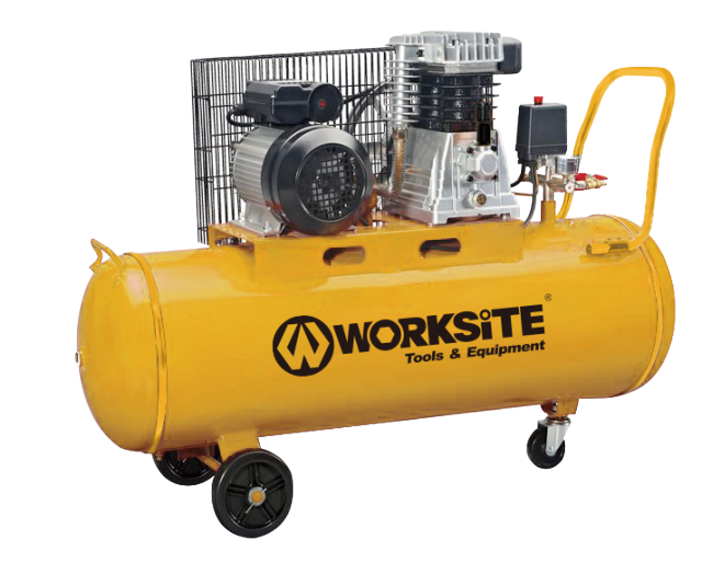 WORKSITE Professional Air Compressor 100L Tank High Pressure 125PSI 3HP Power Fast Inflation
