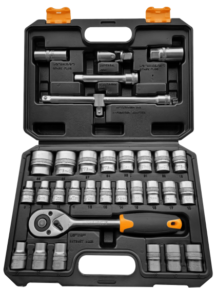 WORKSITE 32pcs Socket Set Combination CrV Hand Tool Kit Repair Socket Wrench Set