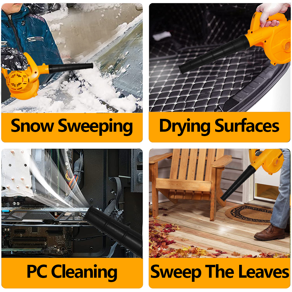 WORKSITE Dust Blower Tool 220V Corded Compact Garden Leaf Blower Sweeper Vacuum Cleaner Portable Hand 600W Electric Air Blowers
