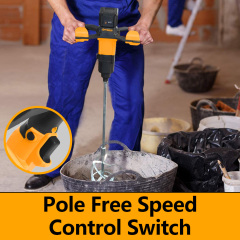 WORKSITE Concrete Mixer Cordless Industrial Paint Dispersion Mixing Machine 20V Battery Power Plaster Mortar Cement Drill Mixer