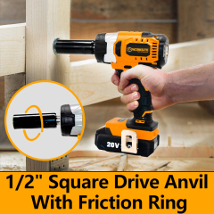 WORKSITE 20V Cordless Brushless Impact Wrench 1/2" Battery Power 250Nm Variable Speed High Torque Car Tire Wrenches