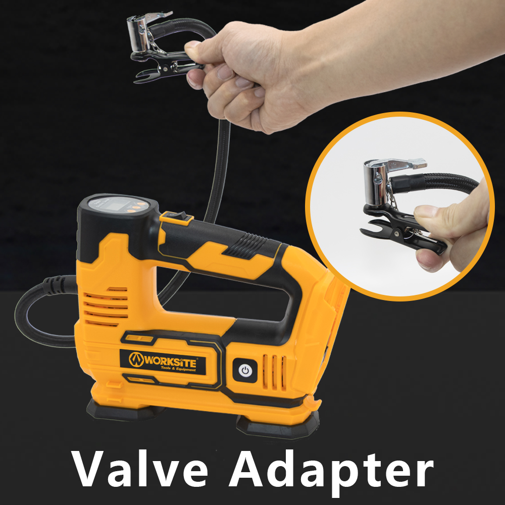 WORKSITE Tire Inflator Portable Air Compressor 20V Battery Power Pump
