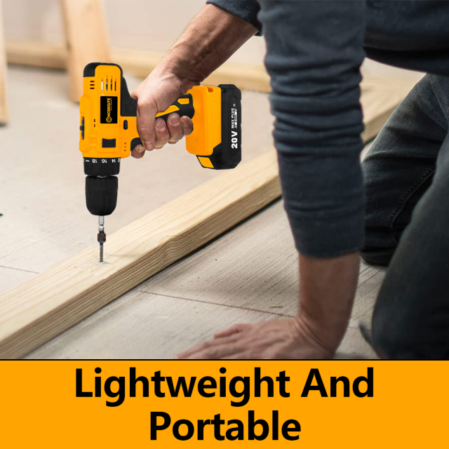 WORKSITE Cordless Drill Driver 20V Battery Power Drills 19+1 Chuck 30Nm Portable Handheld Rechargeable Drills