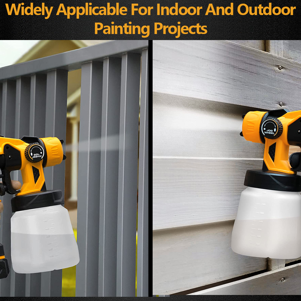 WORKSITE Cordless Sprayer Gun 20V Max Battery Portable 150W HVLP Paint Spray Guns 700ML Container for DIY Fence Chairs Painting