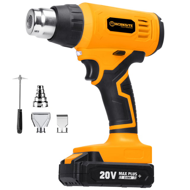 WORKSITE 20V Cordless Heat Gun 20V Max Battery 1000°F Soldering Welding Sealing Heat Shrink Hot Air Heat Guns Tools for Crafting