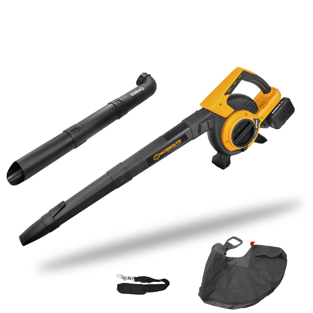WORKSITE 3-In-1 Brushless Leaf Blower Vacuum Mulching Tool Garden Car Dust Snow Blowers Fan 20V Battery Portable Cordless Blower