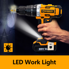 WORKSITE Cordless Power Drill 1/2 icnh 20V Battery Handheld Wireless Portable Variable Speed Screw Driver Hammer Drills