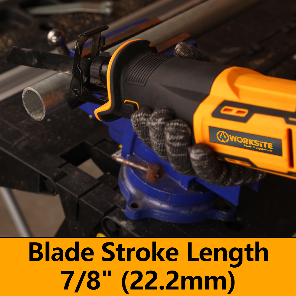 WORKSITE Cordless Reciprocating Saw 20V Max Battery Powered Compact Variable Speed Power Saw Tools for Wood Metal Cutting
