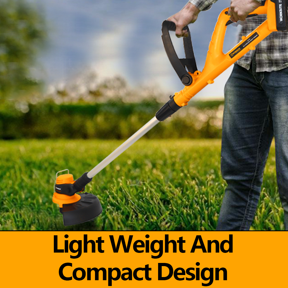 WORKSITE 20V Cordless Grass String Trimmer 10 Handheld Battery Powered Line Weed Grass String Trimmers Garden Tools