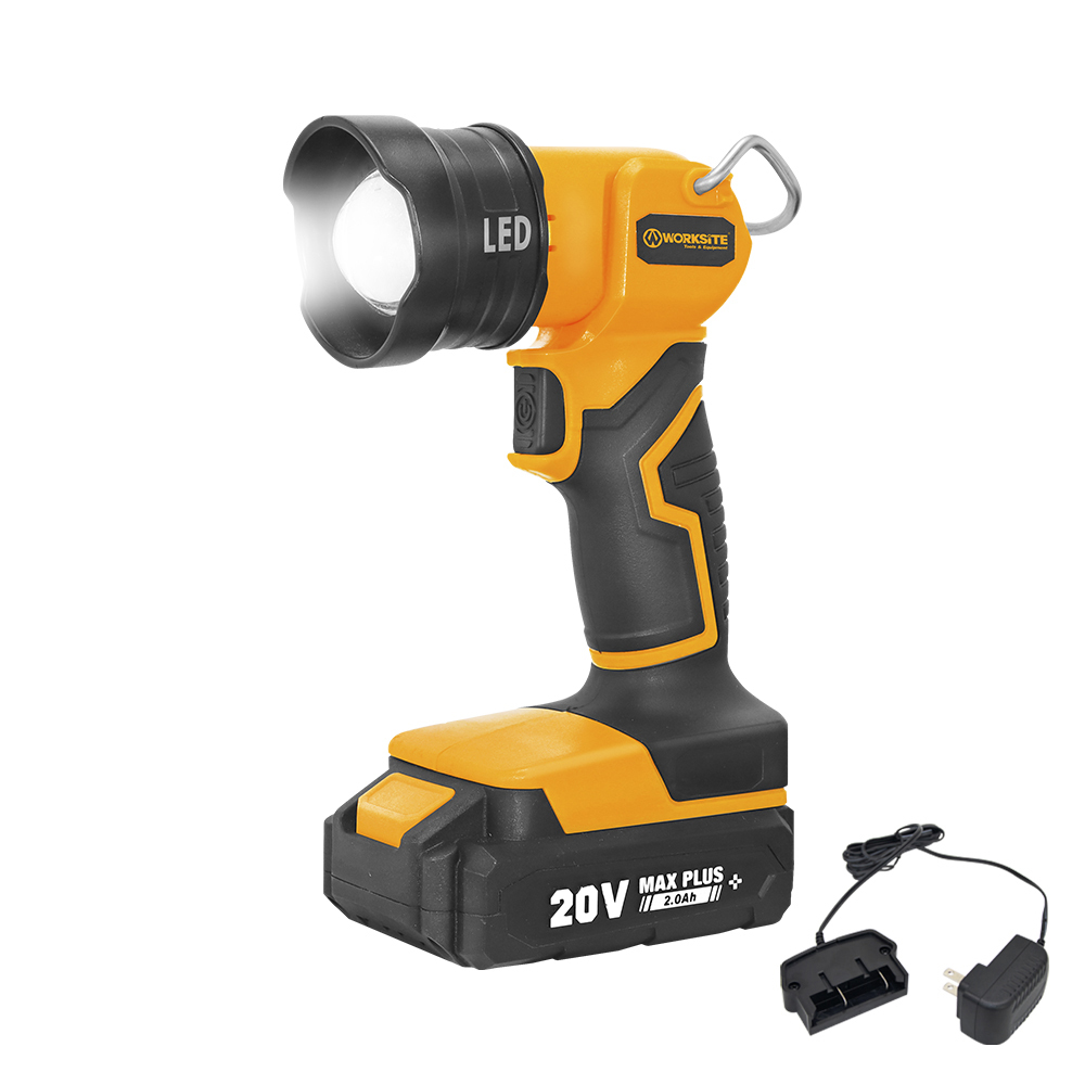 WORKSITE Cordless Flash Light 20V Max Battery Powered 120L Jobsite Handheld LED Emergency Torch Lamp Work Light Flashlight WORKSITE Cordless Flash Light 20V Max Battery Powered 120L Jobsite Handheld LED Emergency Torch Lamp Work Light Flashlight