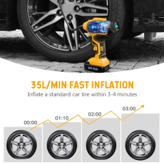 WORKSITE Inflator 20V Car Bike Tire Balloon Air Bed Inflator Pump Power Digital Portable Tyre Auto Cordless Inflator