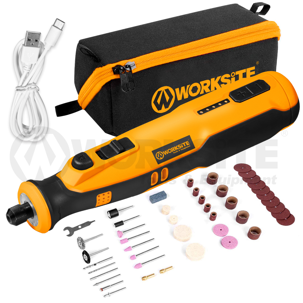 WORKSITE 8V Cordless Rotary Tool Mini Grinder Cutter Diamond Jewelry Wood Variable Speed Rotary Cutting Polishing Tools