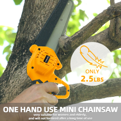 WORKSITE Brushless Mini Chainsaw Cordless 6-inch,Handheld Small Electric Power with 3.0AH Battery and Fast Charger