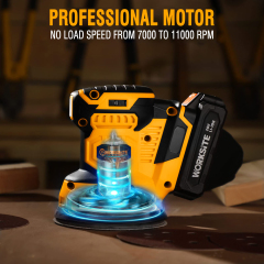 WORKSITE 20V Cordless Random Orbital Mini Sander 5inch Wood Brush Floor Drywall Sanding Machine