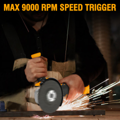 WORKSITE Cordless Angle Grinder 4-1/2inch(115mm )Variable 20V Max Battery Power Portable Handheld Cutting Grinding Grinders Tools