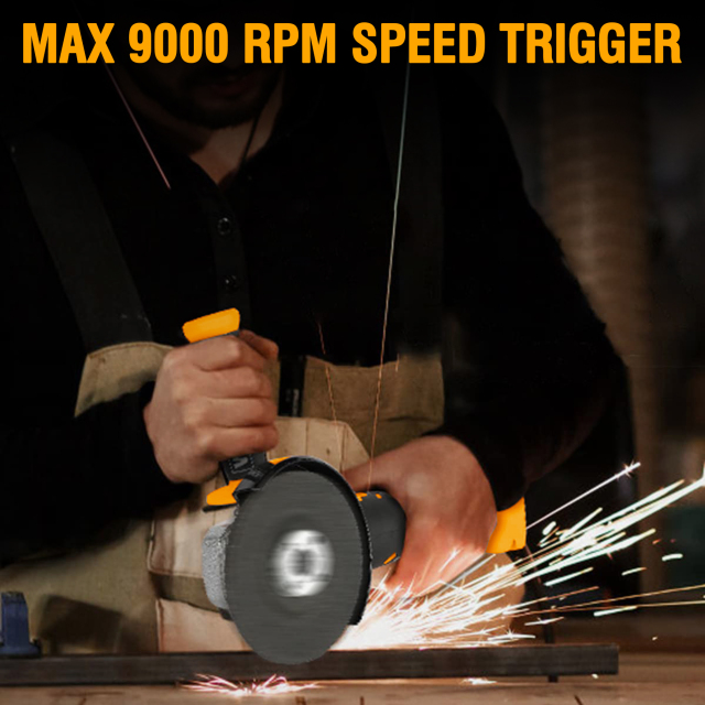 WORKSITE Cordless Angle Grinder 4-1/2inch(115mm )Variable 20V Max Battery Power Portable Handheld Cutting Grinding Grinders Tools