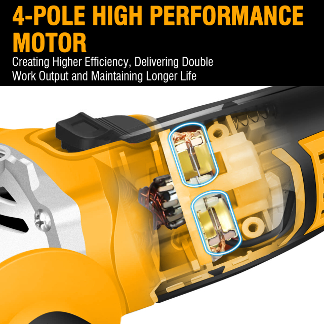 WORKSITE Cordless Angle Grinder 4-1/2inch(115mm )Variable 20V Max Battery Power Portable Handheld Cutting Grinding Grinders Tools