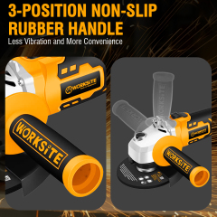 WORKSITE Cordless Angle Grinder 4-1/2inch(115mm )Variable 20V Max Battery Power Portable Handheld Cutting Grinding Grinders Tools