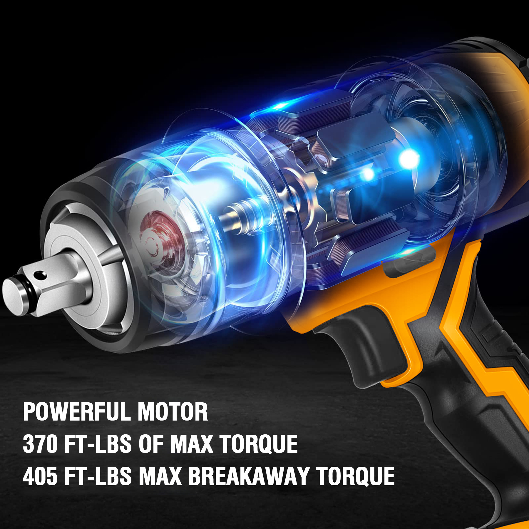 WORKSITE Cordless Impact Wrench 1/2inch 500Nm High Torque 20V Wrenches