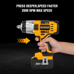 WORKSITE Cordless Impact Wrench 1/2inch 500Nm High Torque 20V Battery Power Cer Tire Electric Wrenches with Socket Set