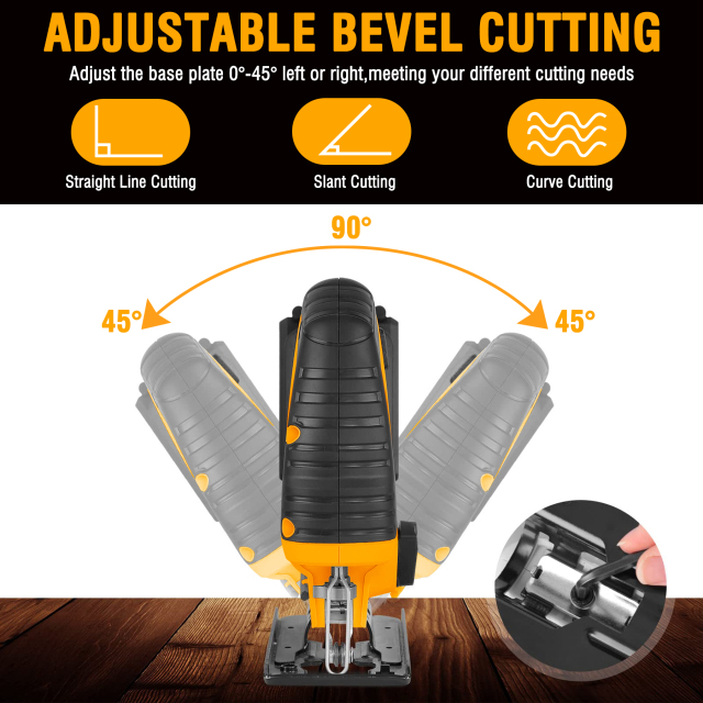 WORKSITE Cordless Jig Saw 20V Max Battery Powered Portable Variable Speed Wood Steel Metal Cutting Mini Jigsaw Tools