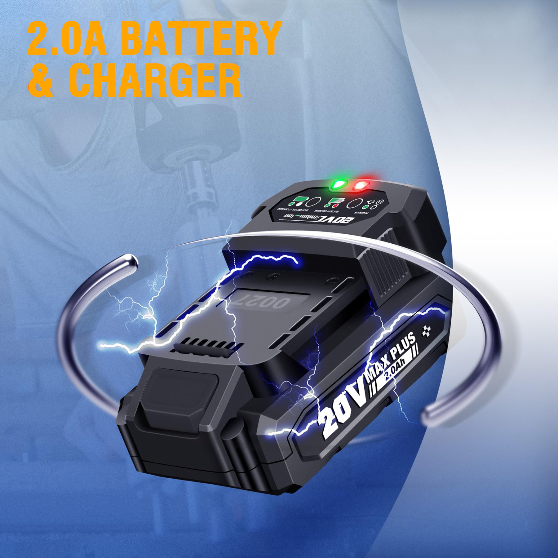 WORKSITE 20V Cordless Impact Wrench 1/2" 330Nm Heavy Duty Portable Battery Rechargeable Handheld Power Lug Nuts Wrenches