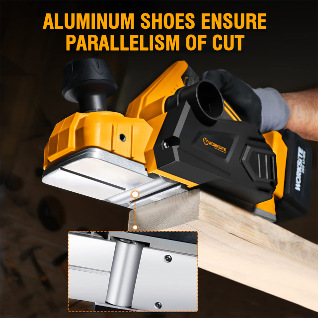 WORKSITE Cordless Planer 20V Max Battery Powered 14000RPM Hand Wood Planers Electric for Woodworking Smoothing Planing