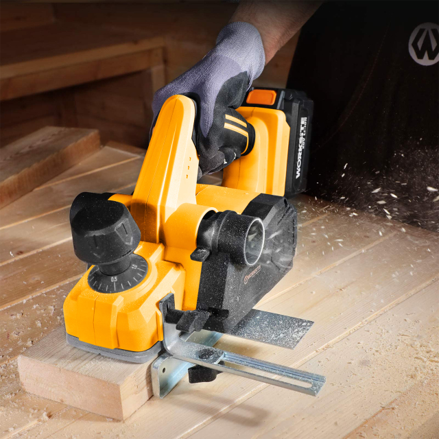 WORKSITE Cordless Planer 20V Max Battery Powered 14000RPM Hand Wood Planers Electric for Woodworking Smoothing Planing