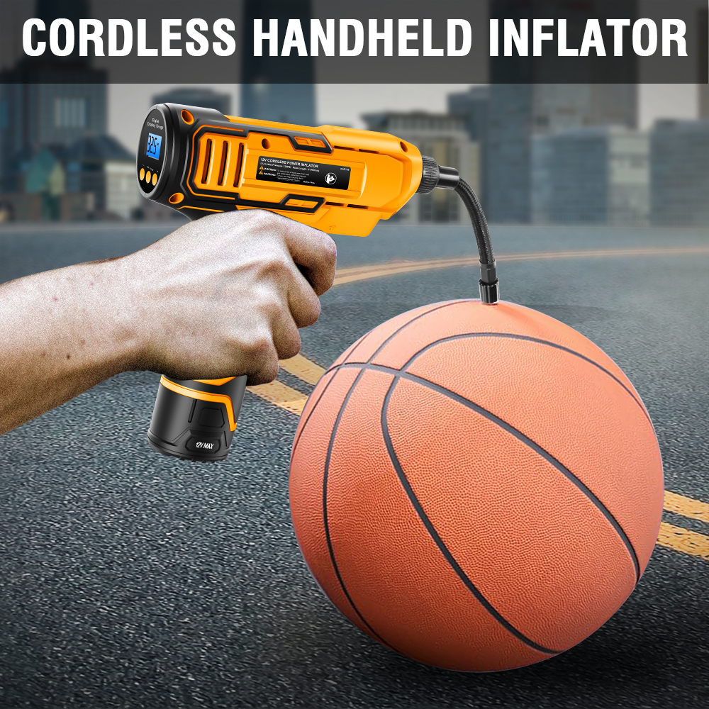 WORKSITE 12V Cordless Inflator Air Compressor Auto Car Bike Tire Balloon Air Bed Power Digital Portable Air Pump