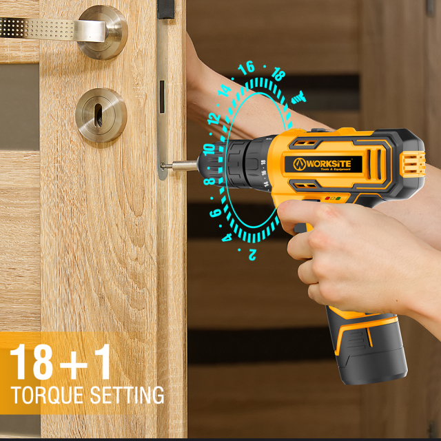 WORKSITE 8V Cordless Drill 3/8" Compact Keyless Portable Lightweight Wireless Electric Battery Power Drills Driver
