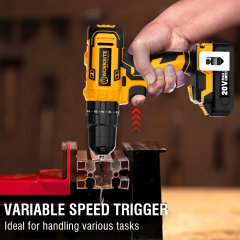 WORKSITE Cordless Drill 3/8 inch 20V Wireless Compact Lightweight Electric Drills 18+1 Keyless with BMC Case