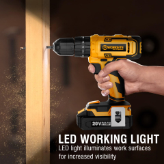 WORKSITE Cordless Drill 3/8 inch 20V Wireless Compact Lightweight Electric Drills Keyless Chuck Power Tool
