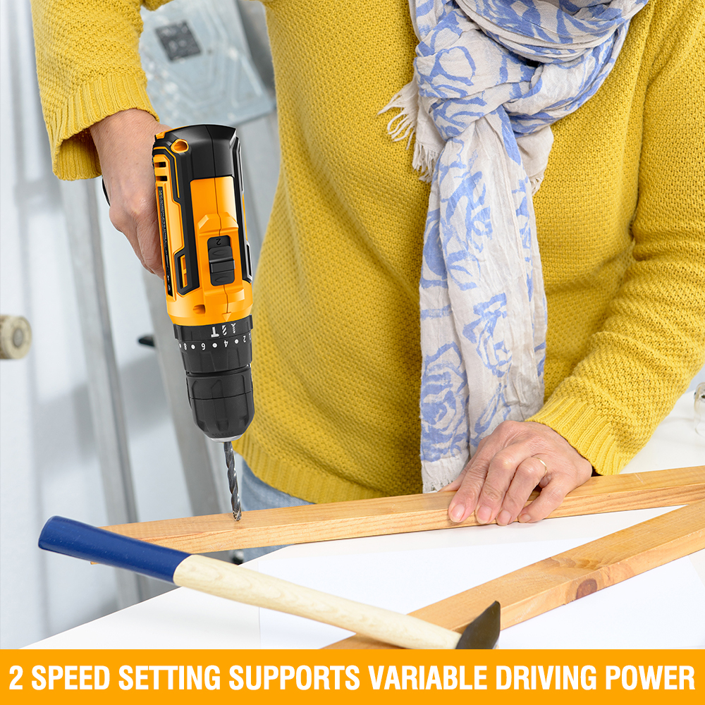 WORKSITE 8V Cordless Drill 3/8" Compact Keyless Portable Lightweight Wireless Electric Battery Power Drills Driver