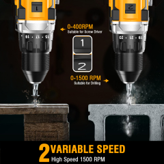 WORKSITE 1/2" Brushless Cordless Drill 20V Battery Wireless Handheld Compact Lightweight Power Hammer Electric Drills