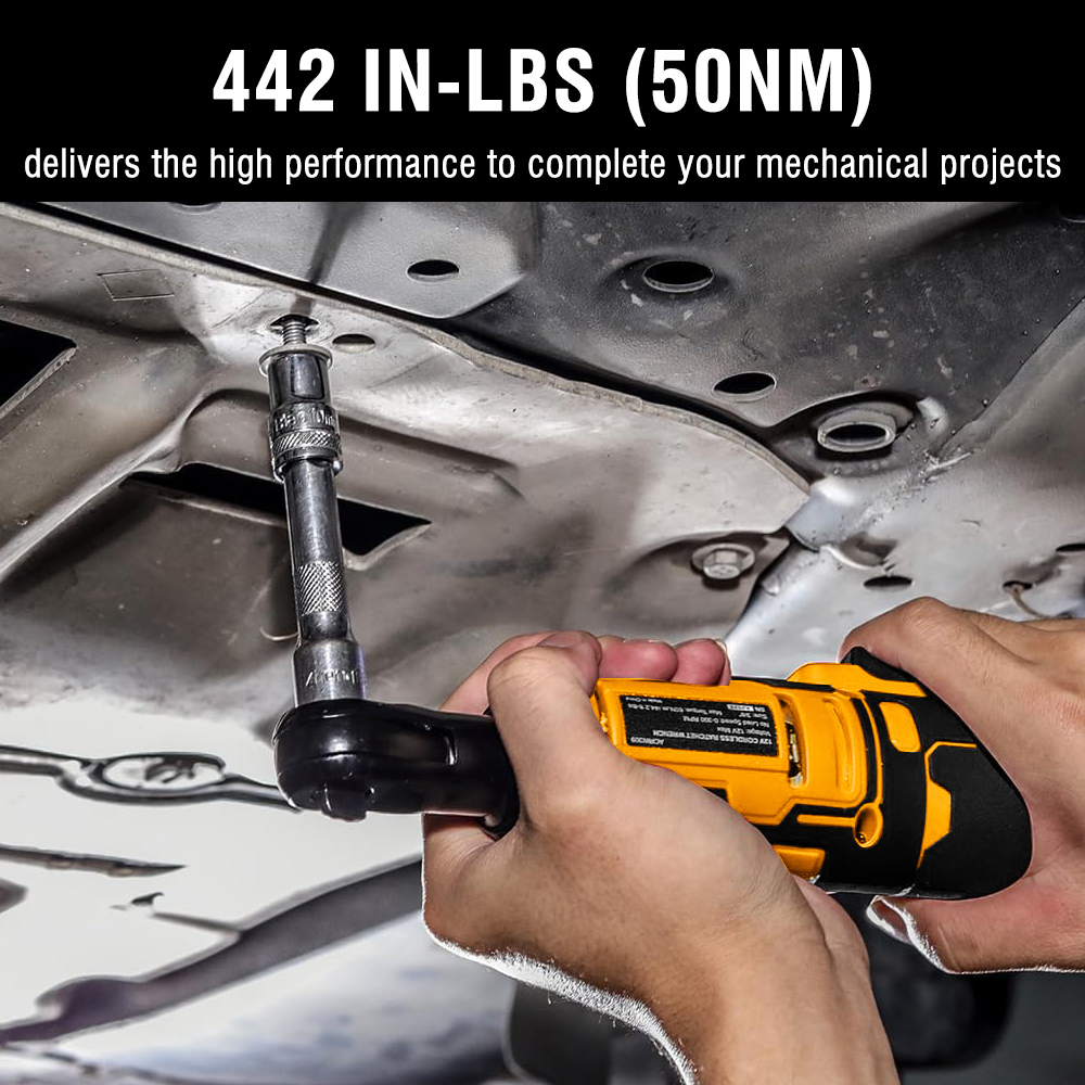 WORKSITE 12V Cordless Ratchet Wrench 1/4" 50Nm Mini Battery Power Adjustable Electric Small Ratchet Wrenches Flex Head