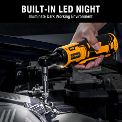 WORKSITE 12V Cordless Ratchet Wrench 1/4" 50Nm Mini Battery Power Adjustable Electric Small Ratchet Wrenches Flex Head