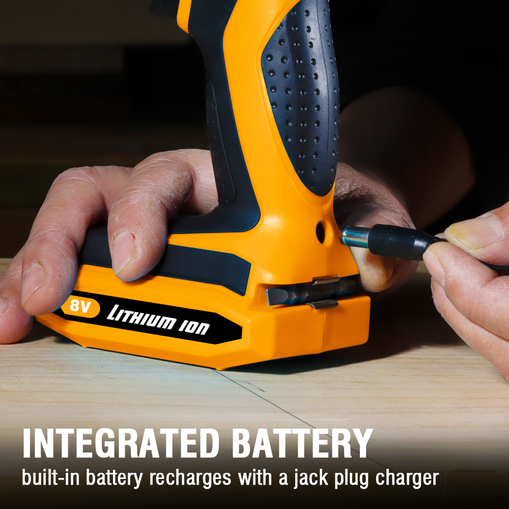 WORKSITE 8V Power Cordless Drill 3/8" Keyless Variable Speed Portable Handheld Wireless Electric Battery Drills