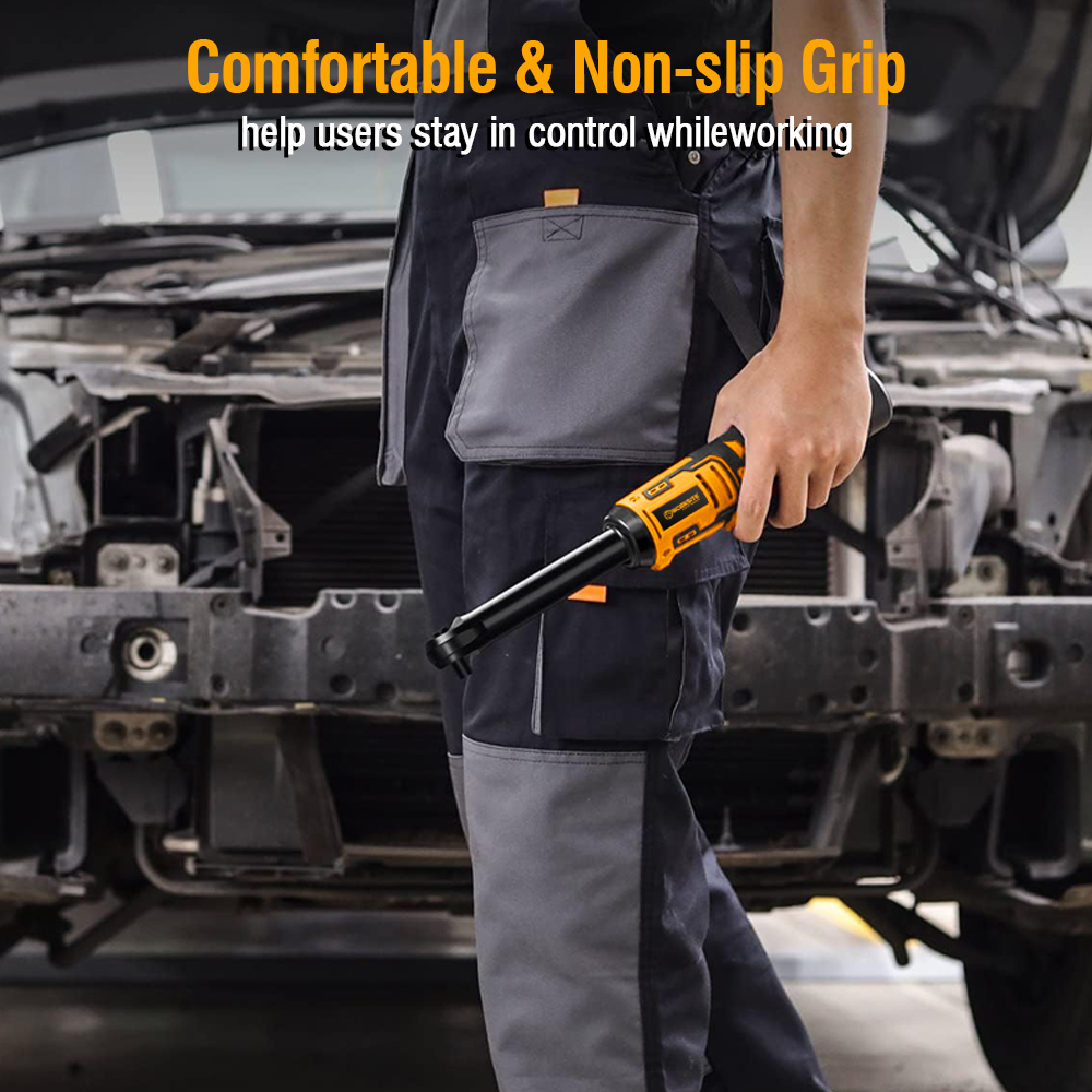 WORKSITE 12V Extended Reach Cordless Ratchet Wrench 1/4" 45Nm Mini Battery Power Adjustable Wrenches Flex Head