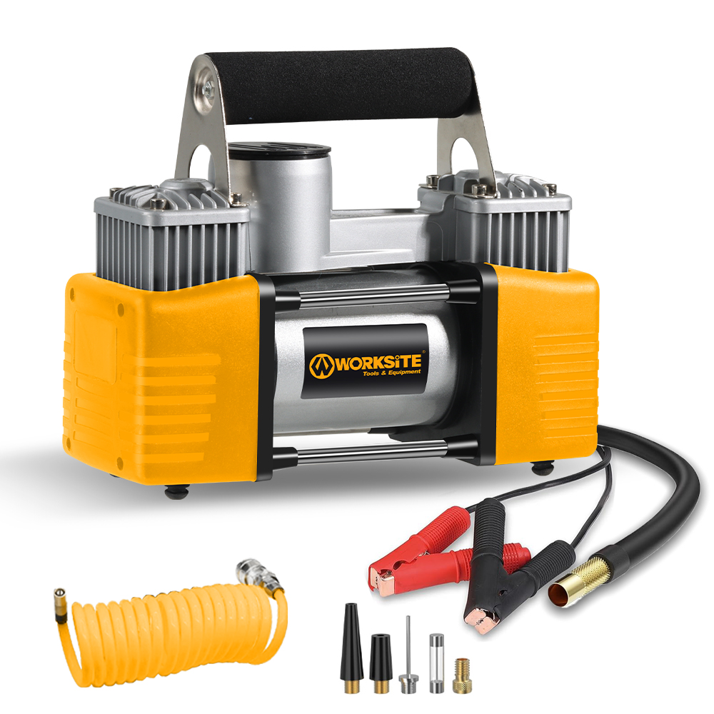 WORKSITE Portable Tire Inflator Air Compressor 12V DC Heavy Duty