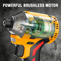 WORKSITE 20V Brushless Cordless Impact Driver 1/4" High Torque 200N.m Compact Handheld Variable Speed Electric Drivers