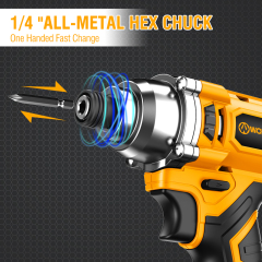 WORKSITE Cordless Impact Driver 1/4" Compact Power Handheld Drivers Quick Release Collect with Battery and Charger