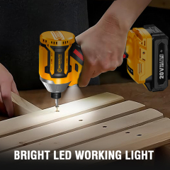 WORKSITE 20V Brushless Cordless Impact Driver 1/4" High Torque 200N.m Compact Handheld Variable Speed Electric Drivers