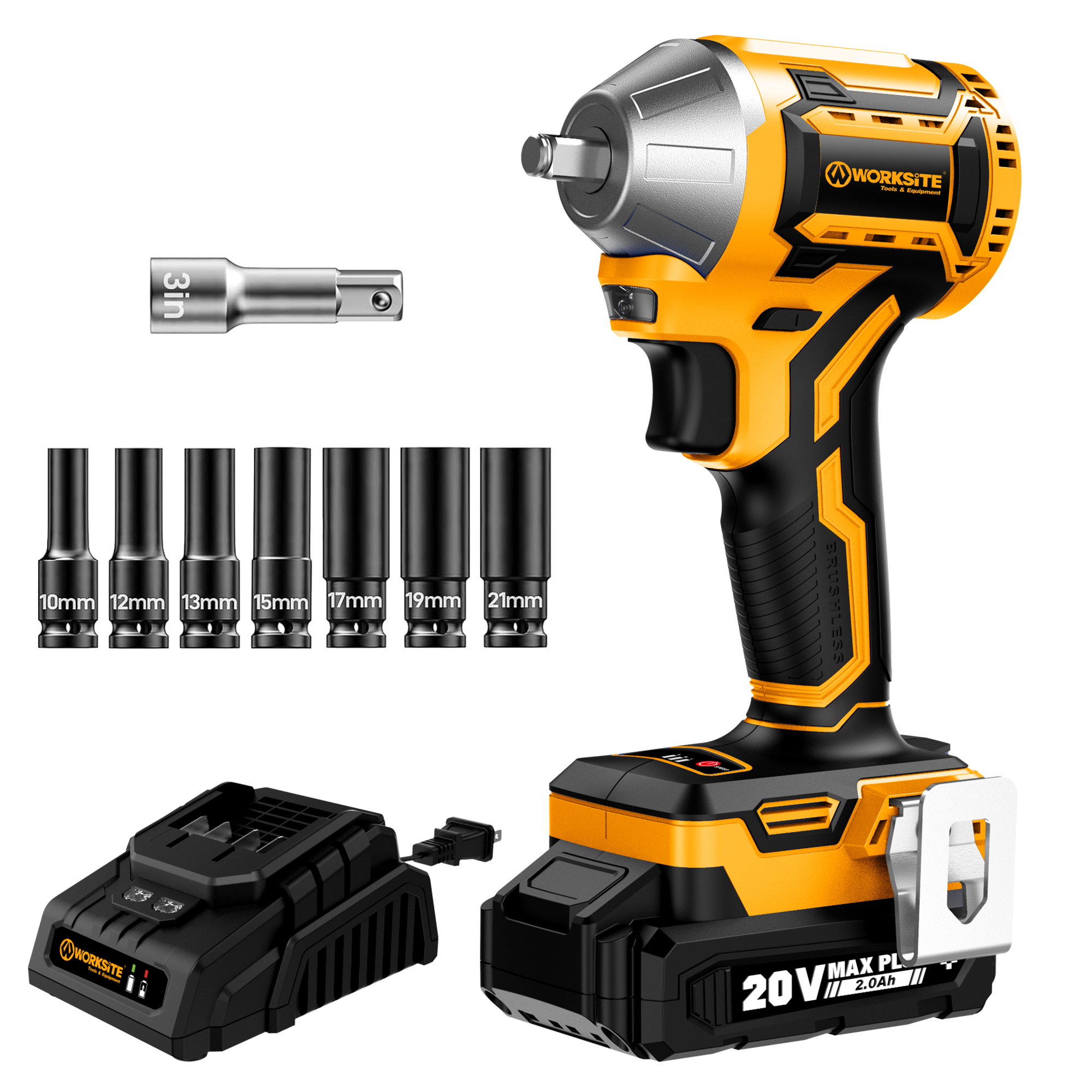 WORKSITE 20V Brushless Impact Wrench 3/8