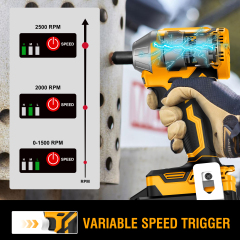 WORKSITE Brushless Impact Wrench 3/8 inch (10mm) 20V Battery Power 250Nm Variable Speed 3250 RPM Electric Wrenches