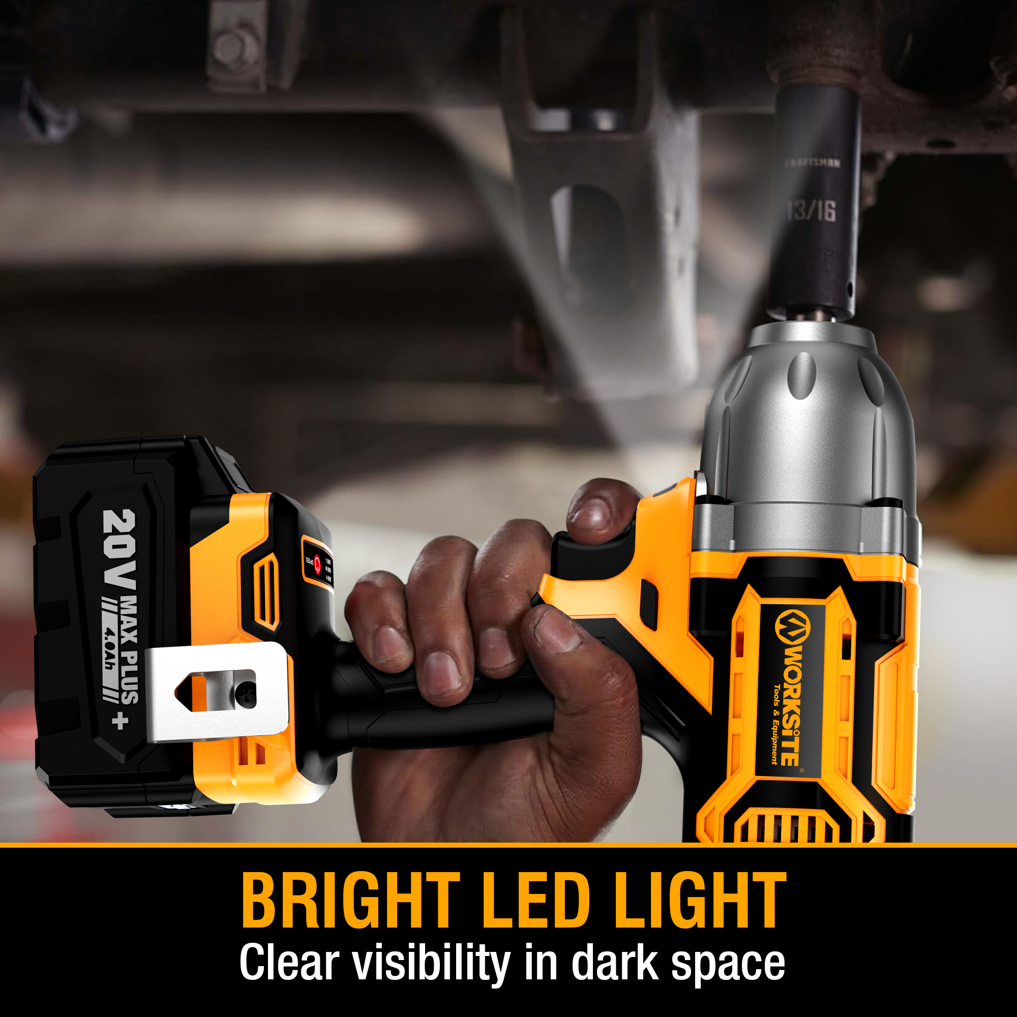 WORKSITE 20V Brushless Cordless Impact Wrench 1/2
