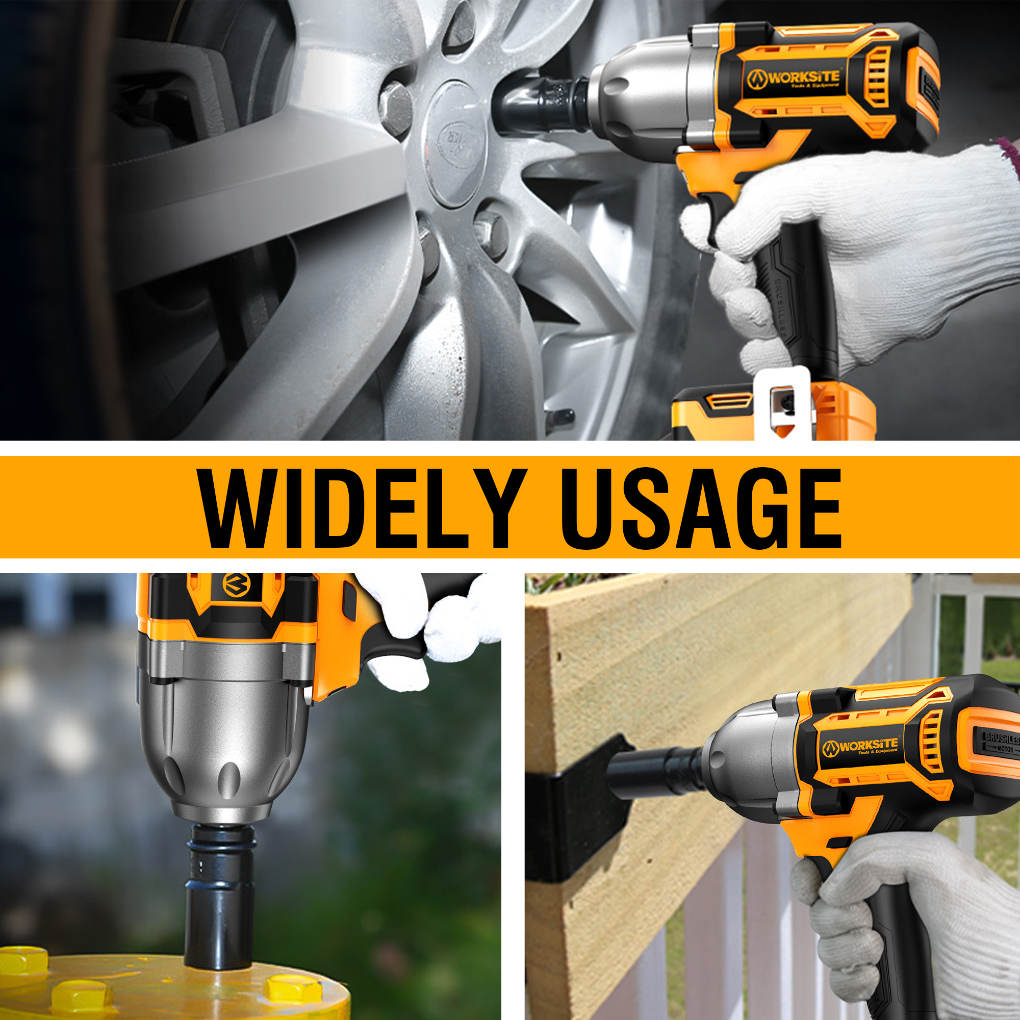 WORKSITE 20V Brushless Cordless Impact Wrench 1/2