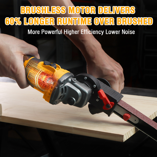 WORKSITE Brushless Cordless Belt Sander 20V Max Battery Powered 1.2in. x 21in. Handheld Power Detail Sanding Machine