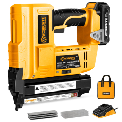 WORKSITE 2-In-1 Brad Nailer Stapler 18 Gauge Battery Powered Portable Nail Gun Compatible with 3/4"~2" Nails and 3/4"~1-9/16" Staples
