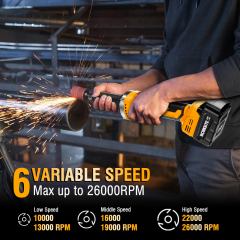 WORKSITE Brushless Die Grinder 1" Collet Variable Speed (10000-26000RPM) Ergonomic Grip for Rust Removal, Grinding, Cutting, Polishing, with 1/4" Collets