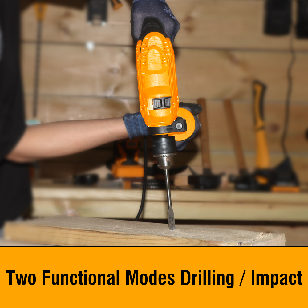 WORKSITE Electric Impact Drill 13MM Powerful 810W Variable Speed 3000RPM Wood Steel Drilling Handheld Impact Drills